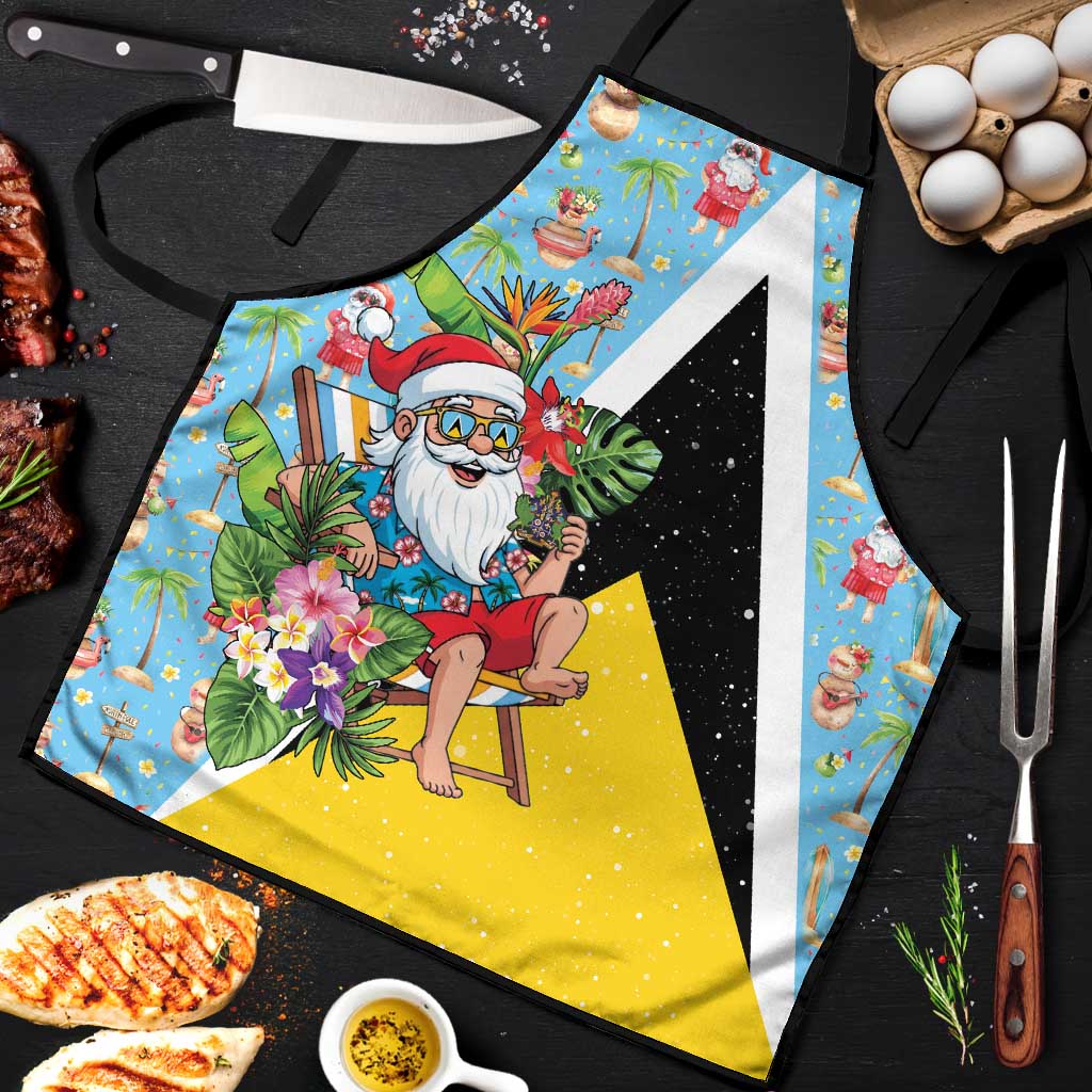 Saint Lucia Christmas Apron Tropical Santa Claus - Wonder Print Shop