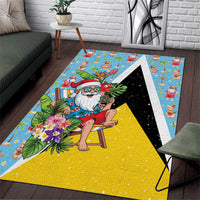 Saint Lucia Christmas Area Rug Tropical Santa Claus - Wonder Print Shop