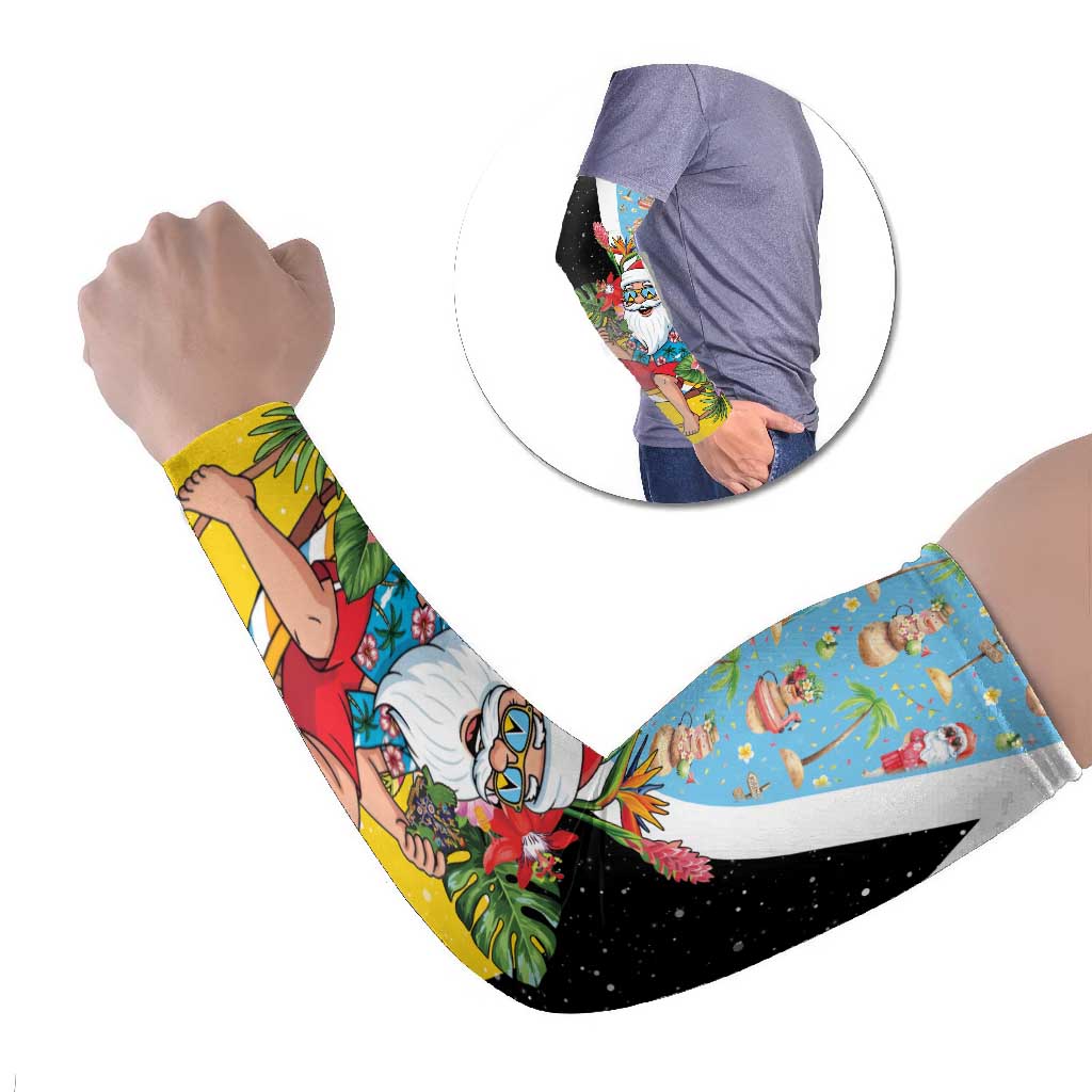 Saint Lucia Christmas Arm Sleeves Tropical Santa Claus - Wonder Print Shop