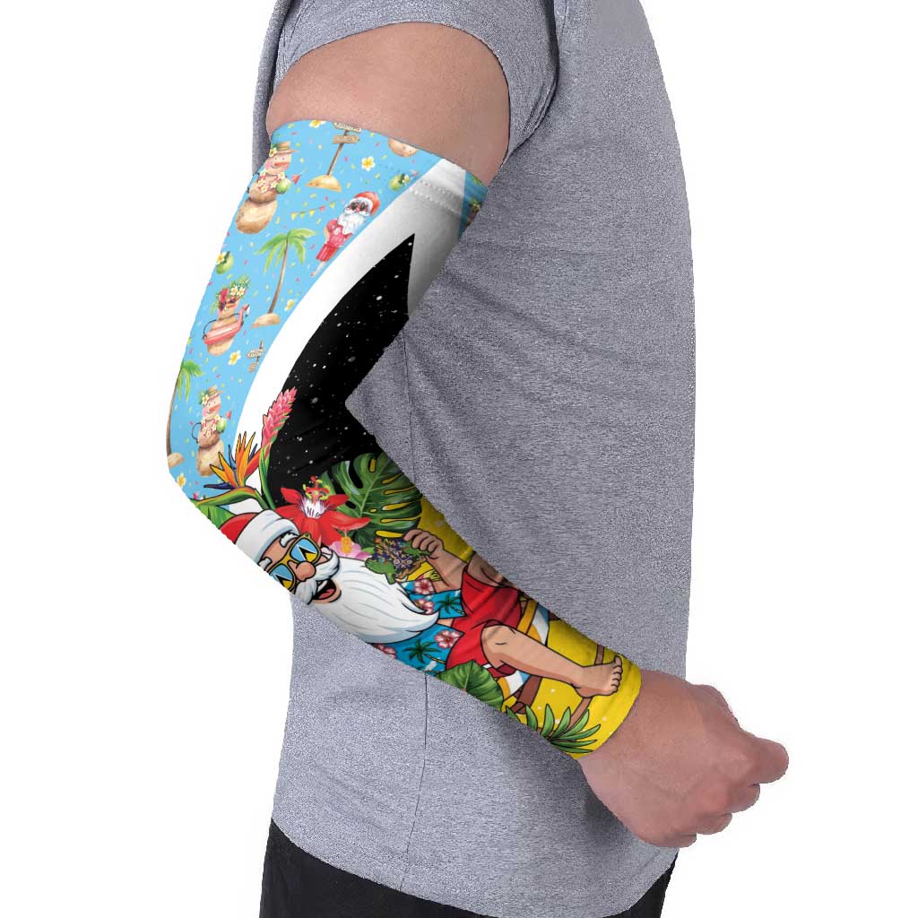 Saint Lucia Christmas Arm Sleeves Tropical Santa Claus - Wonder Print Shop