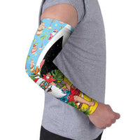 Saint Lucia Christmas Arm Sleeves Tropical Santa Claus - Wonder Print Shop