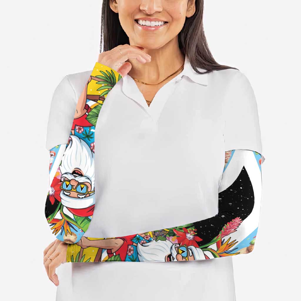 Saint Lucia Christmas Arm Sleeves Tropical Santa Claus - Wonder Print Shop
