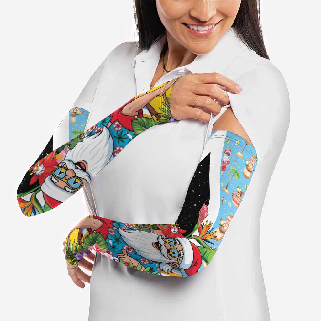 Saint Lucia Christmas Arm Sleeves Tropical Santa Claus - Wonder Print Shop