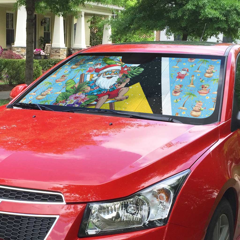Saint Lucia Christmas Auto Sun Shade Tropical Santa Claus - Wonder Print Shop