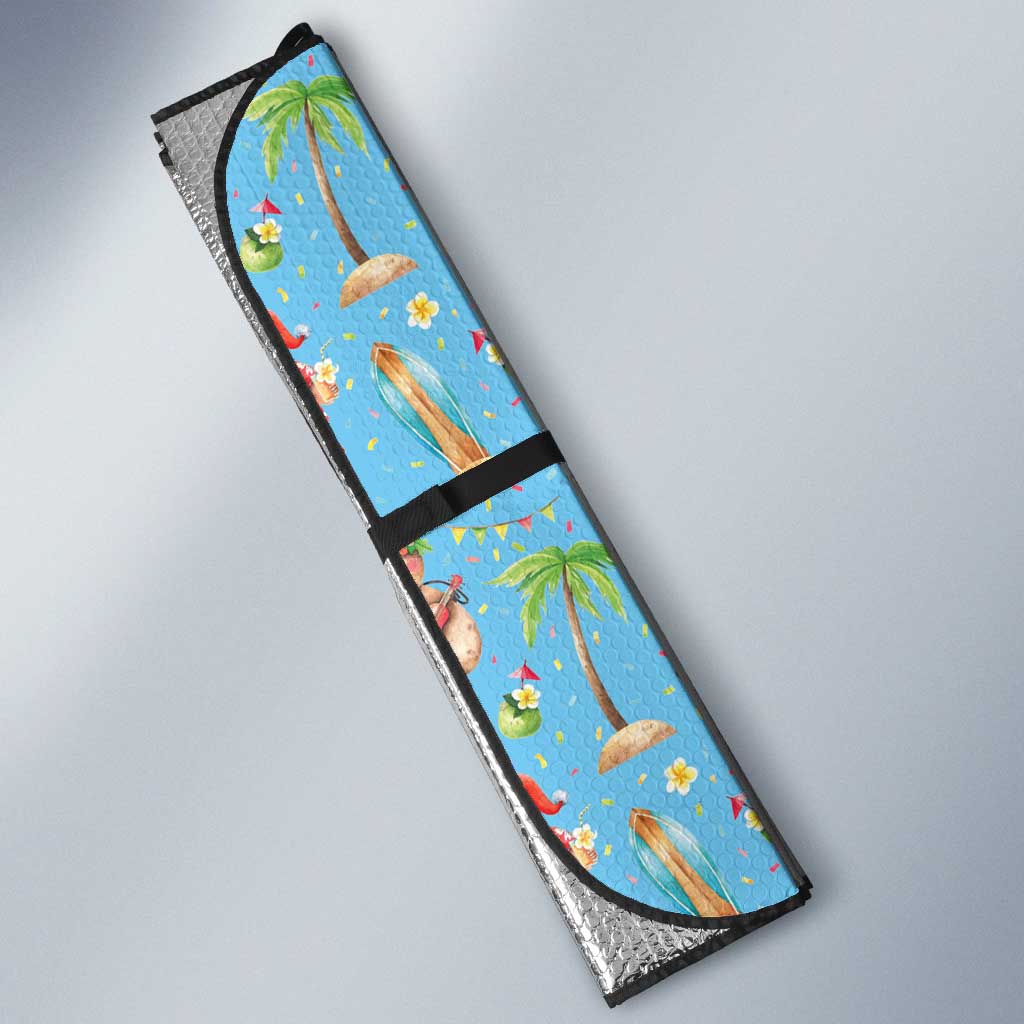 Saint Lucia Christmas Auto Sun Shade Tropical Santa Claus - Wonder Print Shop