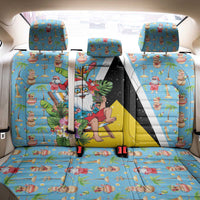 Saint Lucia Christmas Back Car Seat Cover Tropical Santa Claus - Wonder Print Shop