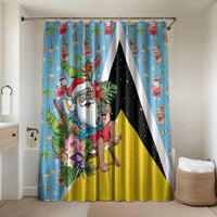 Saint Lucia Christmas Bathroom Set Tropical Santa Claus - Wonder Print Shop