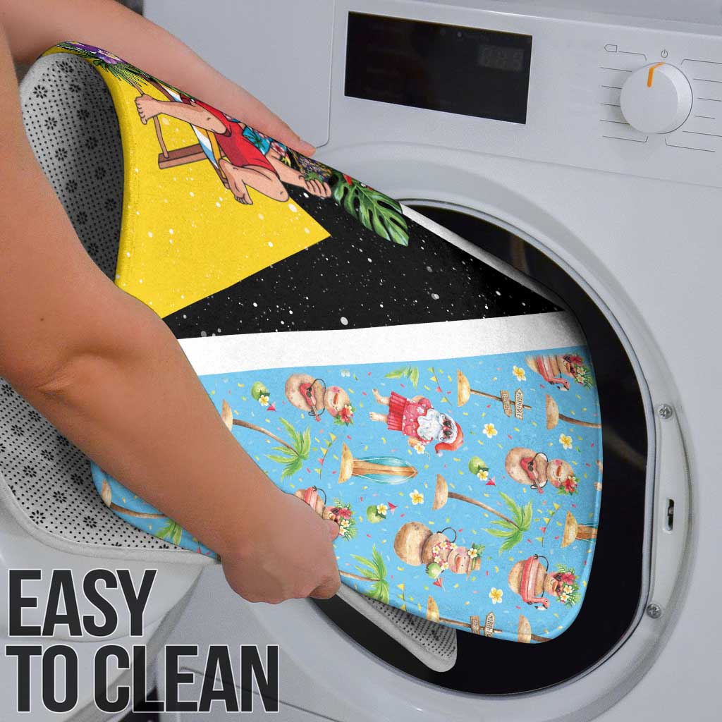 Saint Lucia Christmas Bathroom Set Tropical Santa Claus - Wonder Print Shop