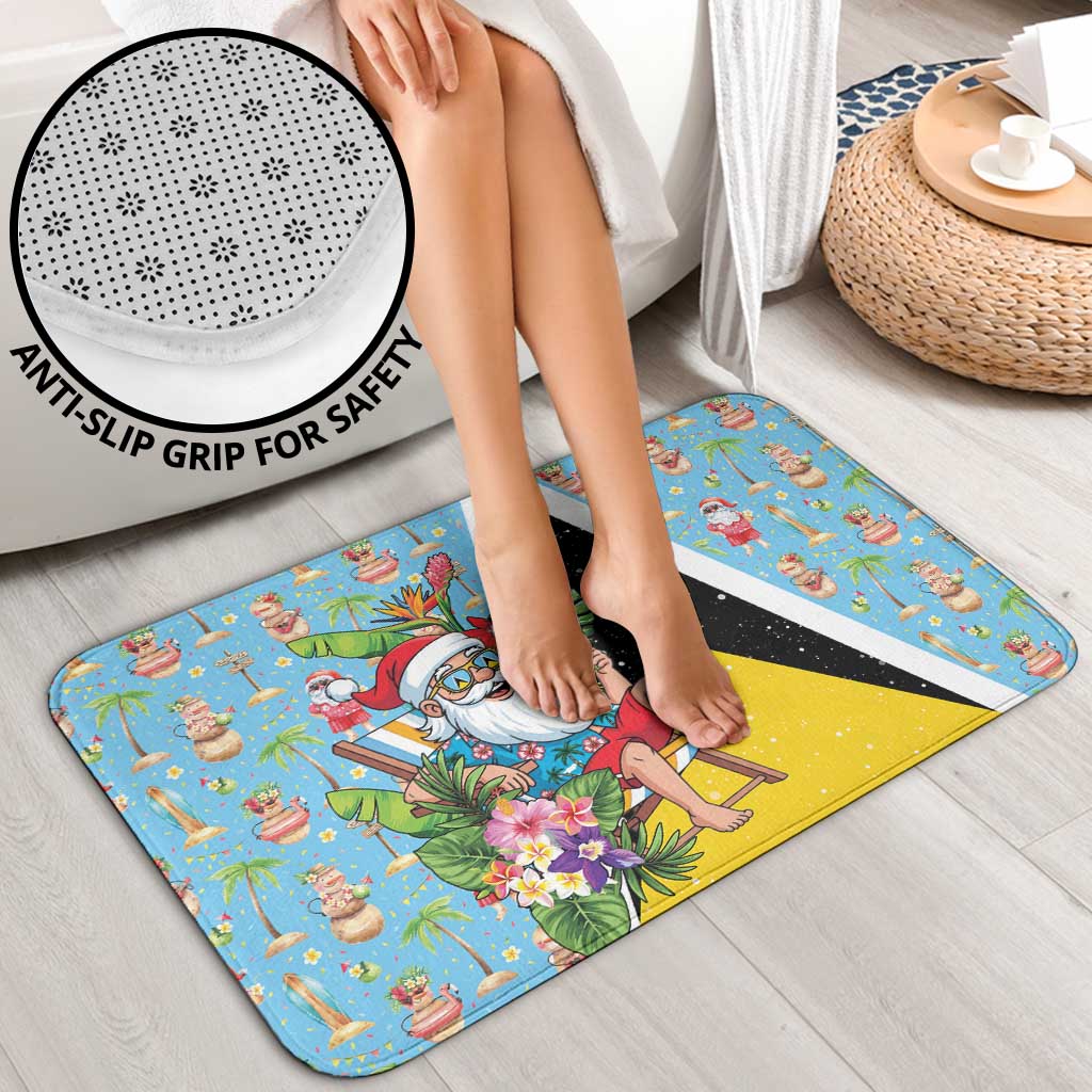 Saint Lucia Christmas Bathroom Set Tropical Santa Claus - Wonder Print Shop