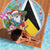 Saint Lucia Christmas Beach Blanket Tropical Santa Claus - Wonder Print Shop