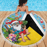 Saint Lucia Christmas Beach Blanket Tropical Santa Claus - Wonder Print Shop