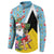 Saint Lucia Christmas Button Sweatshirt Tropical Santa Claus - Wonder Print Shop