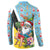 Saint Lucia Christmas Button Sweatshirt Tropical Santa Claus - Wonder Print Shop
