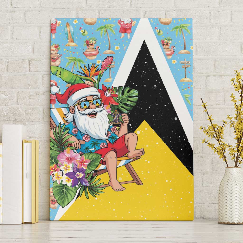 Saint Lucia Christmas Canvas Wall Art Tropical Santa Claus - Wonder Print Shop