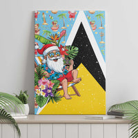 Saint Lucia Christmas Canvas Wall Art Tropical Santa Claus - Wonder Print Shop