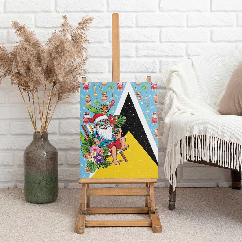 Saint Lucia Christmas Canvas Wall Art Tropical Santa Claus - Wonder Print Shop