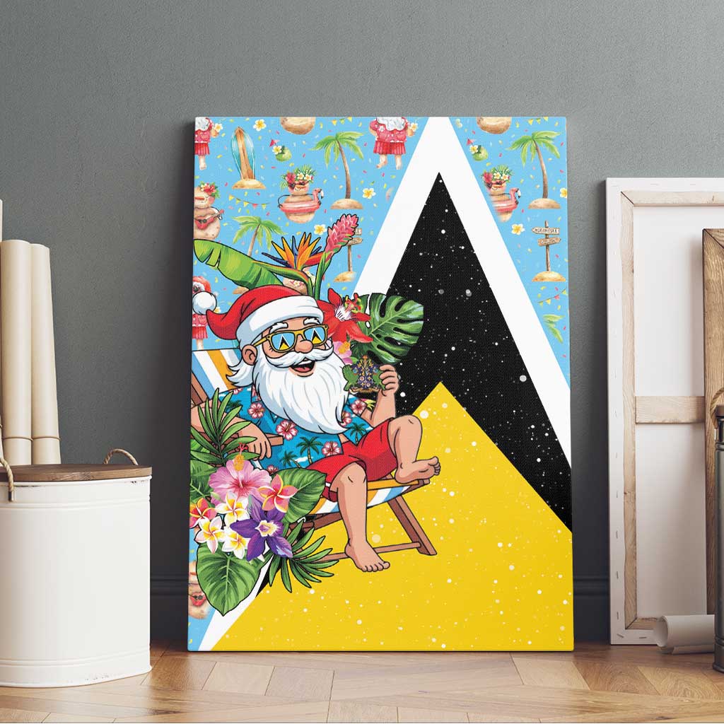 Saint Lucia Christmas Canvas Wall Art Tropical Santa Claus - Wonder Print Shop