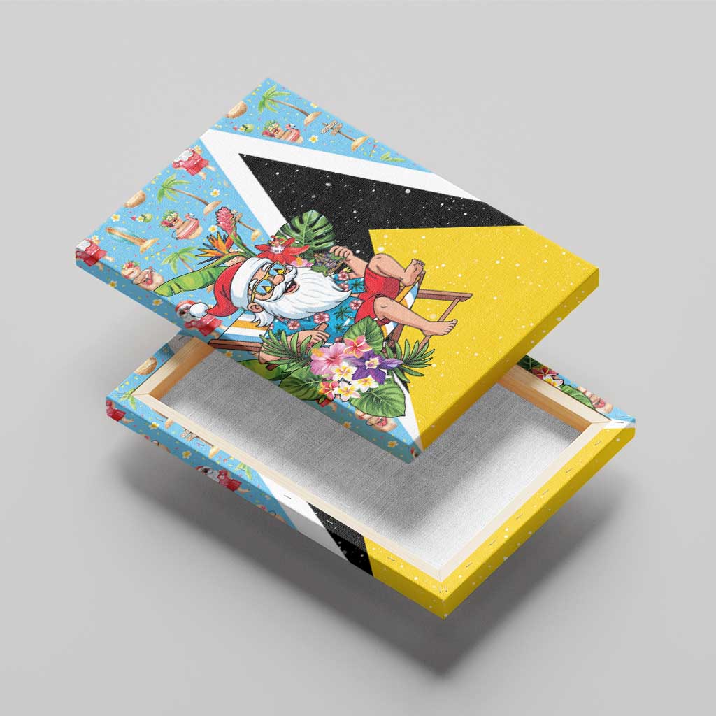 Saint Lucia Christmas Canvas Wall Art Tropical Santa Claus - Wonder Print Shop