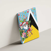 Saint Lucia Christmas Canvas Wall Art Tropical Santa Claus - Wonder Print Shop