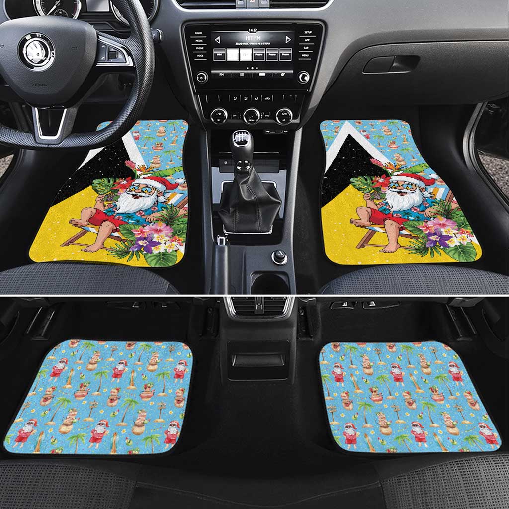 Saint Lucia Christmas Car Mats Tropical Santa Claus - Wonder Print Shop