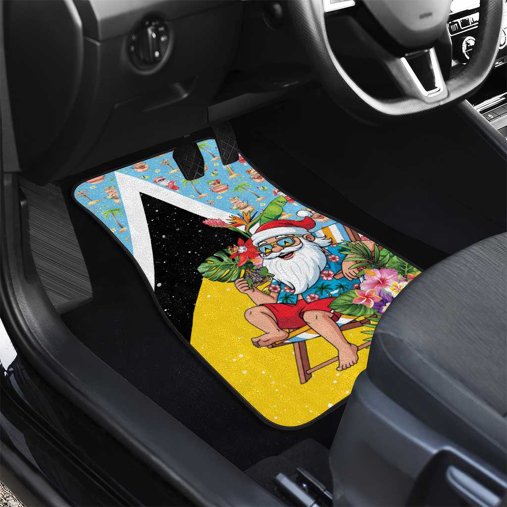 Saint Lucia Christmas Car Mats Tropical Santa Claus - Wonder Print Shop