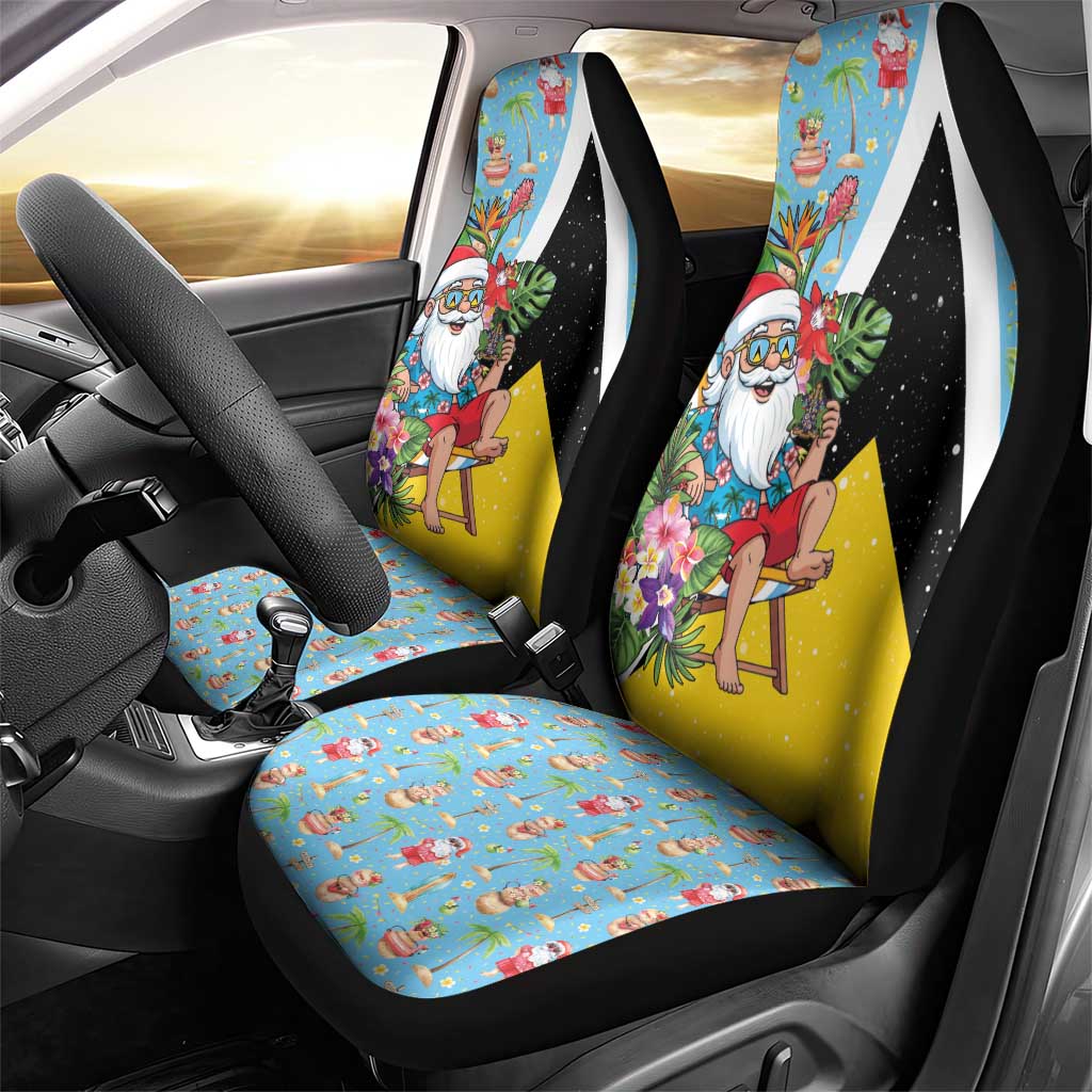 Saint Lucia Christmas Car Seat Cover Tropical Santa Claus - Wonder Print Shop