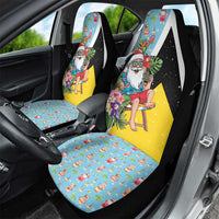 Saint Lucia Christmas Car Seat Cover Tropical Santa Claus - Wonder Print Shop