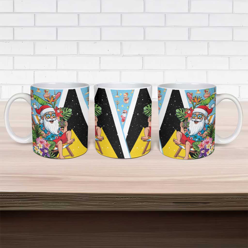 Saint Lucia Christmas Ceramic Mug Tropical Santa Claus - Wonder Print Shop