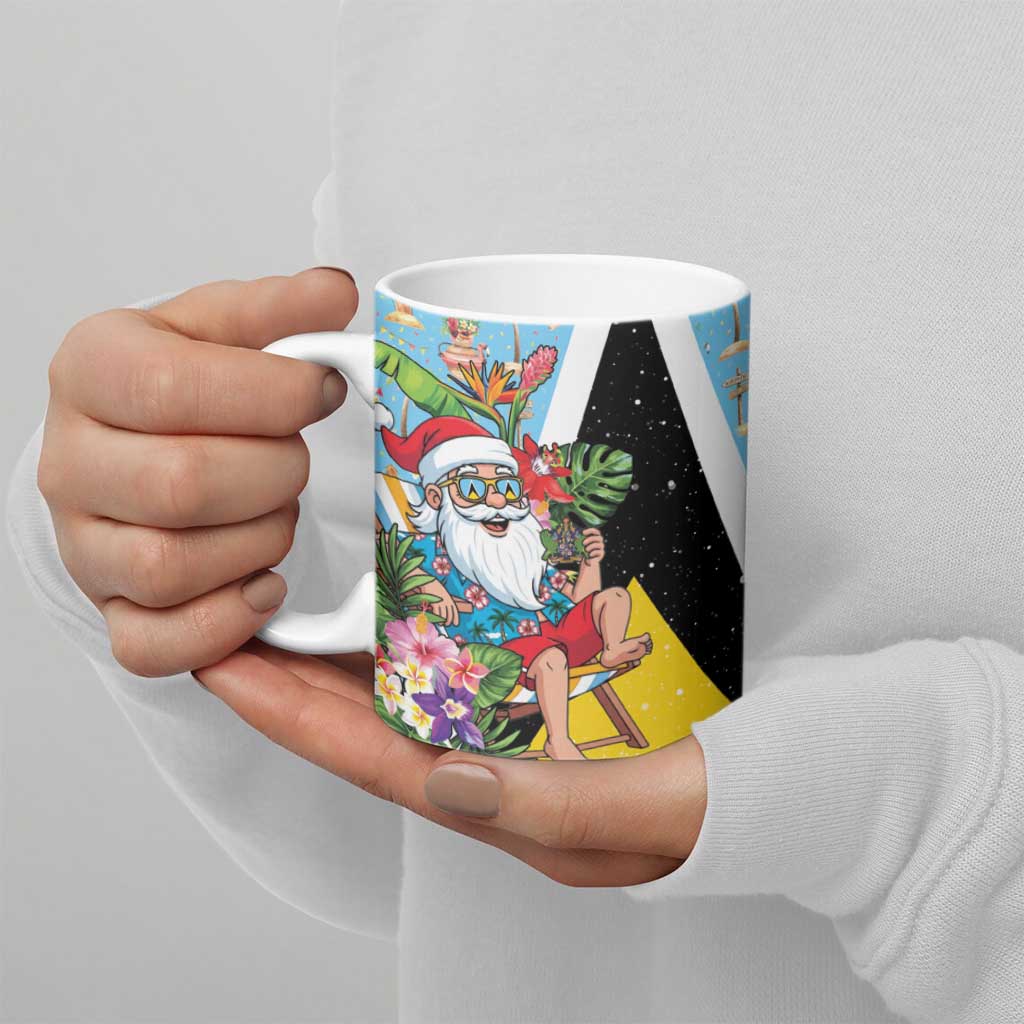 Saint Lucia Christmas Ceramic Mug Tropical Santa Claus - Wonder Print Shop