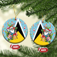 Saint Lucia Christmas Ceramic Ornament Tropical Santa Claus - Wonder Print Shop