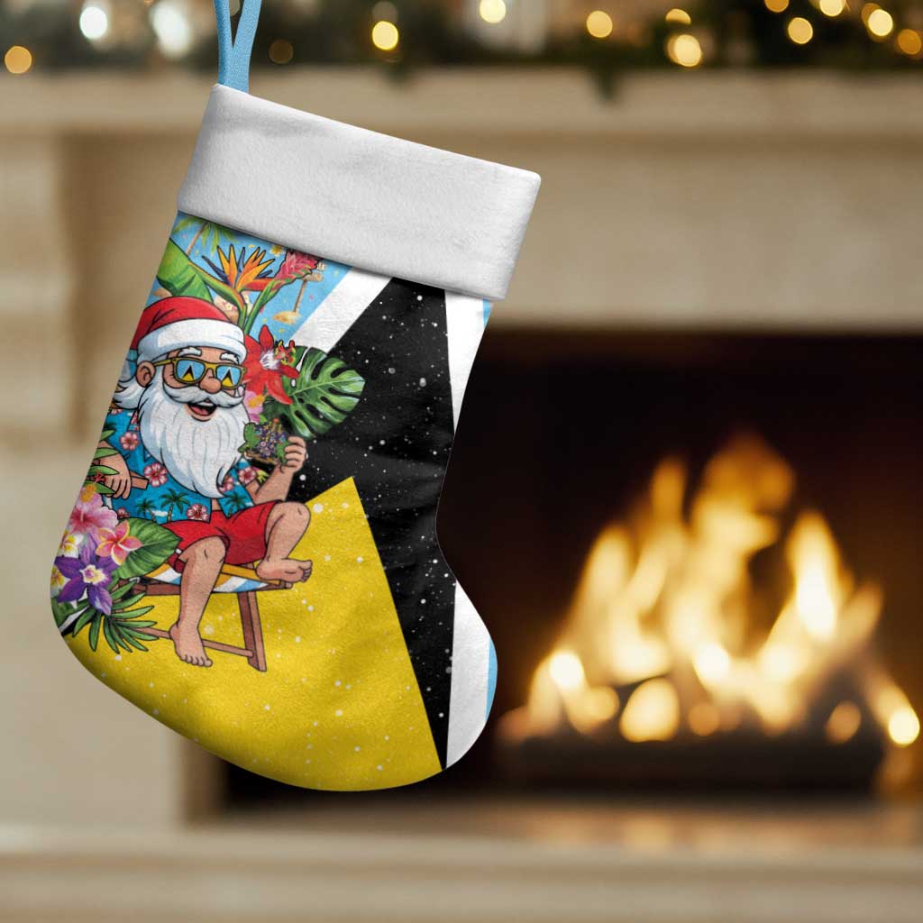 Saint Lucia Christmas Stocking Tropical Santa Claus - Wonder Print Shop