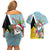 Saint Lucia Christmas Couples Matching Off Shoulder Short Dress and Hawaiian Shirt Tropical Santa Claus - Wonder Print Shop