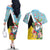Saint Lucia Christmas Couples Matching Off The Shoulder Long Sleeve Dress and Hawaiian Shirt Tropical Santa Claus - Wonder Print Shop