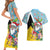 Saint Lucia Christmas Couples Matching Short Sleeve Bodycon Dress and Hawaiian Shirt Tropical Santa Claus - Wonder Print Shop