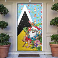 Saint Lucia Christmas Door Cover Tropical Santa Claus - Wonder Print Shop