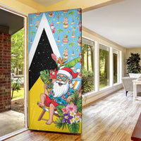 Saint Lucia Christmas Door Cover Tropical Santa Claus - Wonder Print Shop