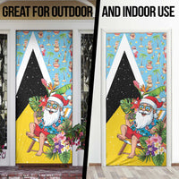 Saint Lucia Christmas Door Cover Tropical Santa Claus - Wonder Print Shop