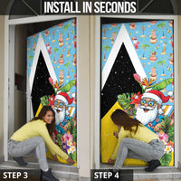 Saint Lucia Christmas Door Cover Tropical Santa Claus - Wonder Print Shop