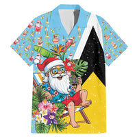 Saint Lucia Christmas Family Matching Mermaid Dress and Hawaiian Shirt Tropical Santa Claus - Wonder Print Shop
