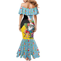 Saint Lucia Christmas Family Matching Mermaid Dress and Hawaiian Shirt Tropical Santa Claus - Wonder Print Shop