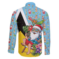 Saint Lucia Christmas Family Matching Off Shoulder Maxi Dress and Hawaiian Shirt Tropical Santa Claus - Wonder Print Shop