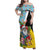 Saint Lucia Christmas Family Matching Off Shoulder Maxi Dress and Hawaiian Shirt Tropical Santa Claus - Wonder Print Shop