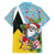 Saint Lucia Christmas Family Matching Short Sleeve Bodycon Dress and Hawaiian Shirt Tropical Santa Claus - Wonder Print Shop
