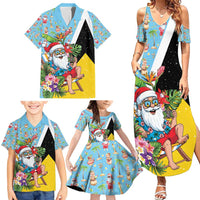 Saint Lucia Christmas Family Matching Summer Maxi Dress and Hawaiian Shirt Tropical Santa Claus - Wonder Print Shop