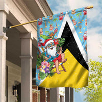 Saint Lucia Christmas Garden Flag Tropical Santa Claus - Wonder Print Shop