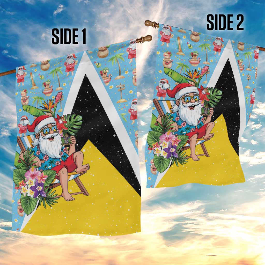 Saint Lucia Christmas Garden Flag Tropical Santa Claus - Wonder Print Shop