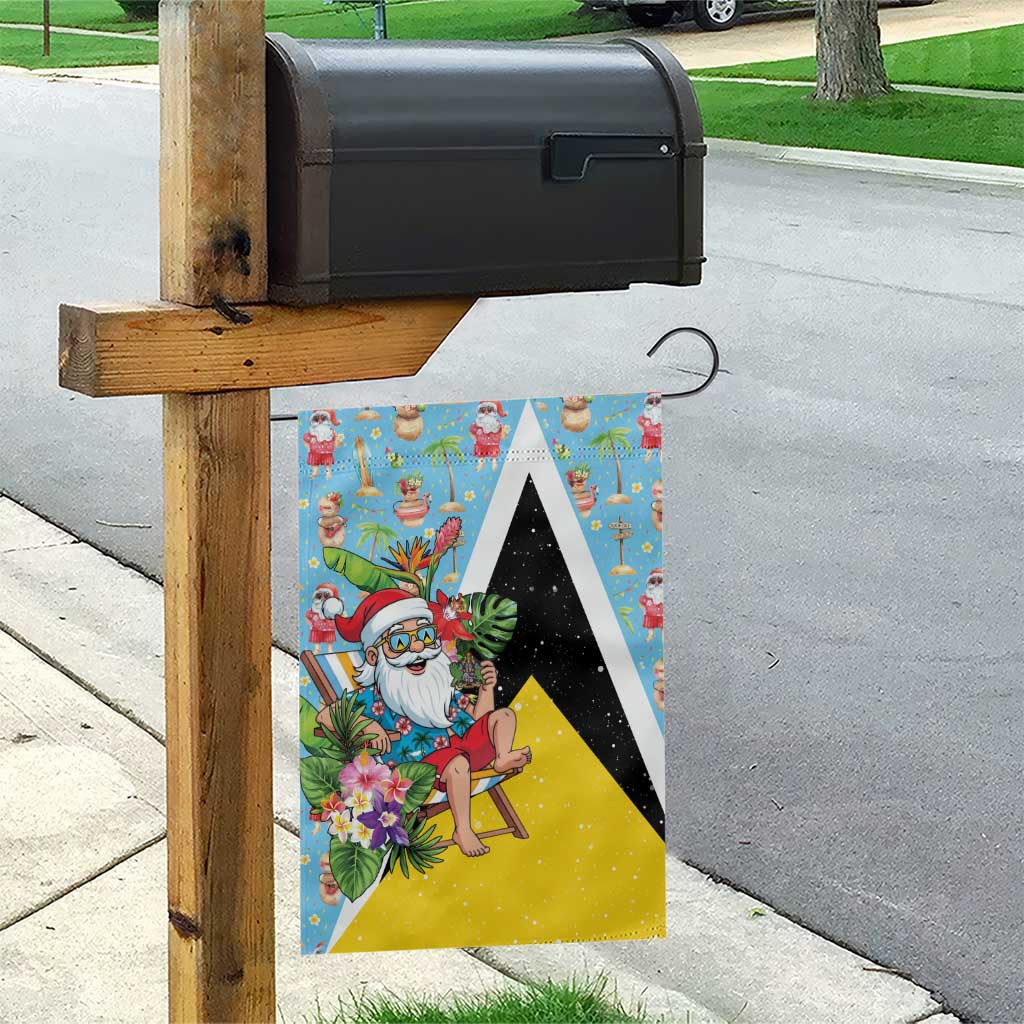 Saint Lucia Christmas Garden Flag Tropical Santa Claus - Wonder Print Shop
