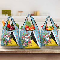 Saint Lucia Christmas Grocery Bag Tropical Santa Claus - Wonder Print Shop