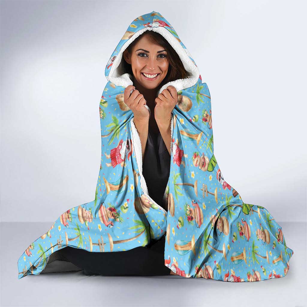 Saint Lucia Christmas Hooded Blanket Tropical Santa Claus - Wonder Print Shop