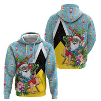 Saint Lucia Christmas Hoodie Tropical Santa Claus - Wonder Print Shop